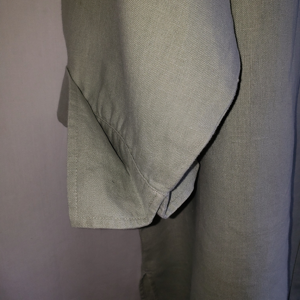 Linden Hill 100% Linen Button up shirt top blouse Olive women’s size X. - Picture 5 of 6